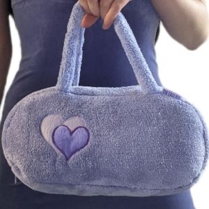 Plush Purple Hearts Mini Purse